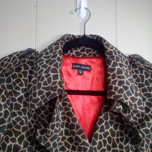 Randy Kemper Blazer Jacket 10 Animal Print Button Up - Picture 11 of 16